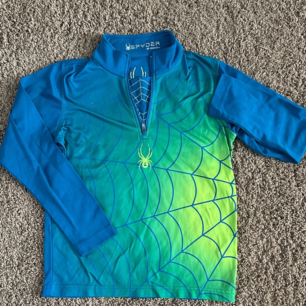 Spyder Snow/Ski Kids Base Layer in Teal and Green